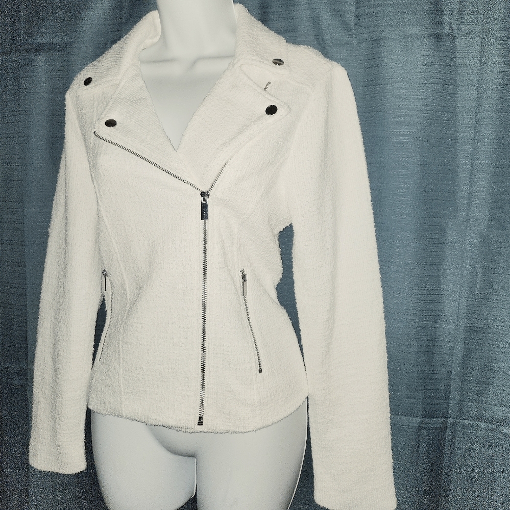 Nine West | White Textured Jacket - Picture 3 of 6